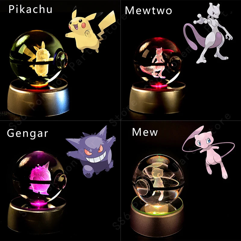 Pokemon 3D Crystal Ball Lamp