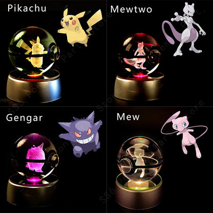 Pokemon 3D Crystal Ball Lamp